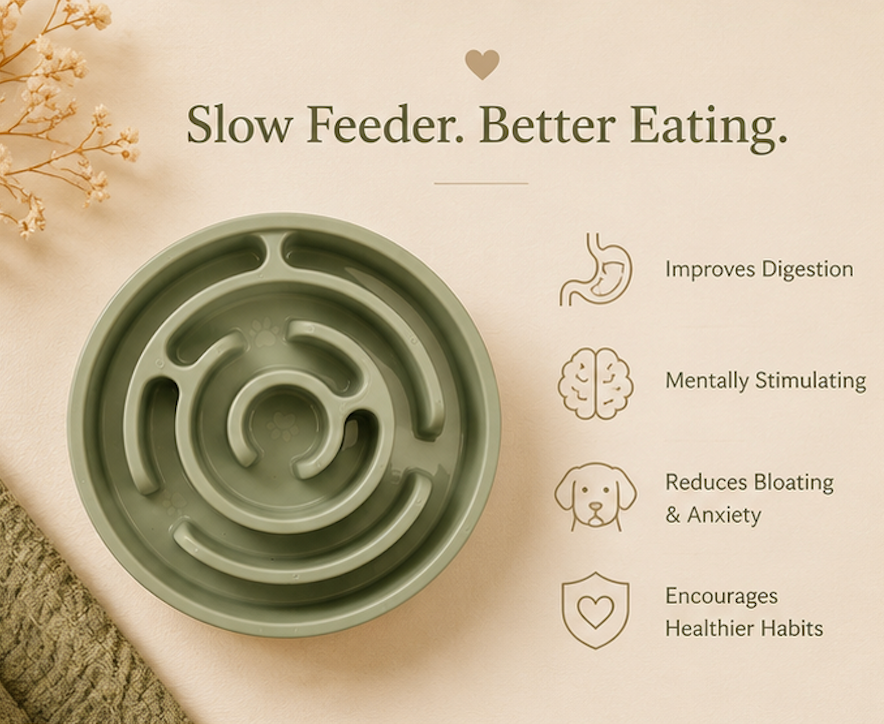 PawSlow™ Anti-Bloat Puzzle Feeder Bowl — Slow Feeder for Dogs & Puppies