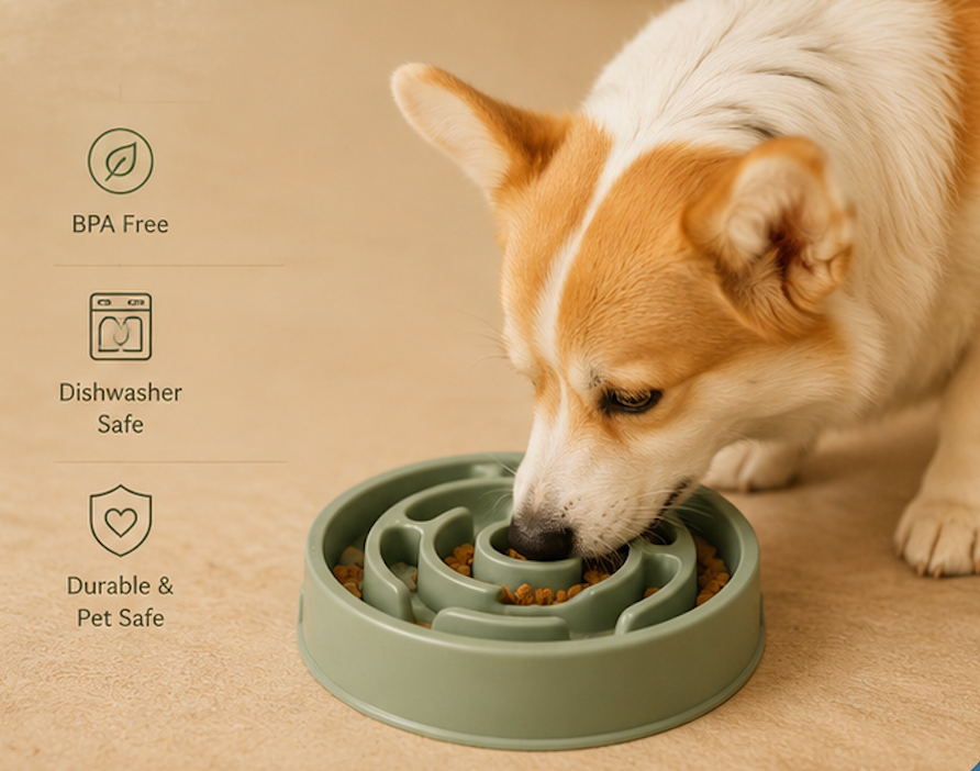 PawSlow™ Anti-Bloat Puzzle Feeder Bowl — Slow Feeder for Dogs & Puppies